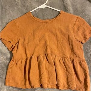 burnt orange tiered shirt